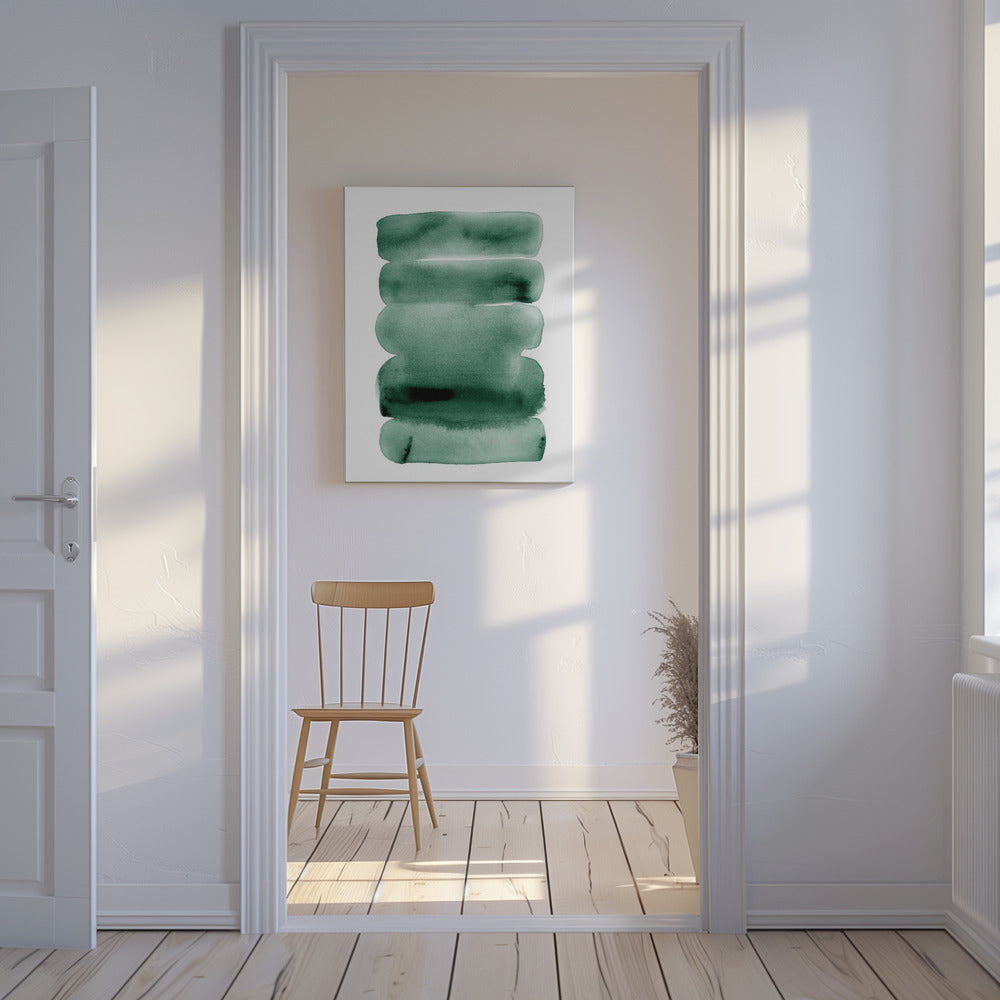 Abstract Green Stripes | Canvas