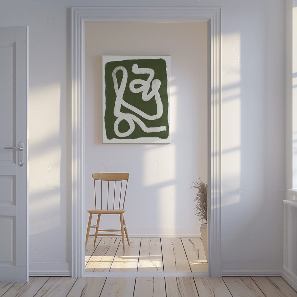Abstract Green Lines 2 | Canvas