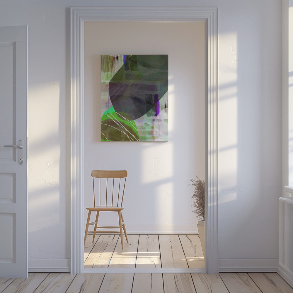 Abstract Green Shapes 1 | Canvas