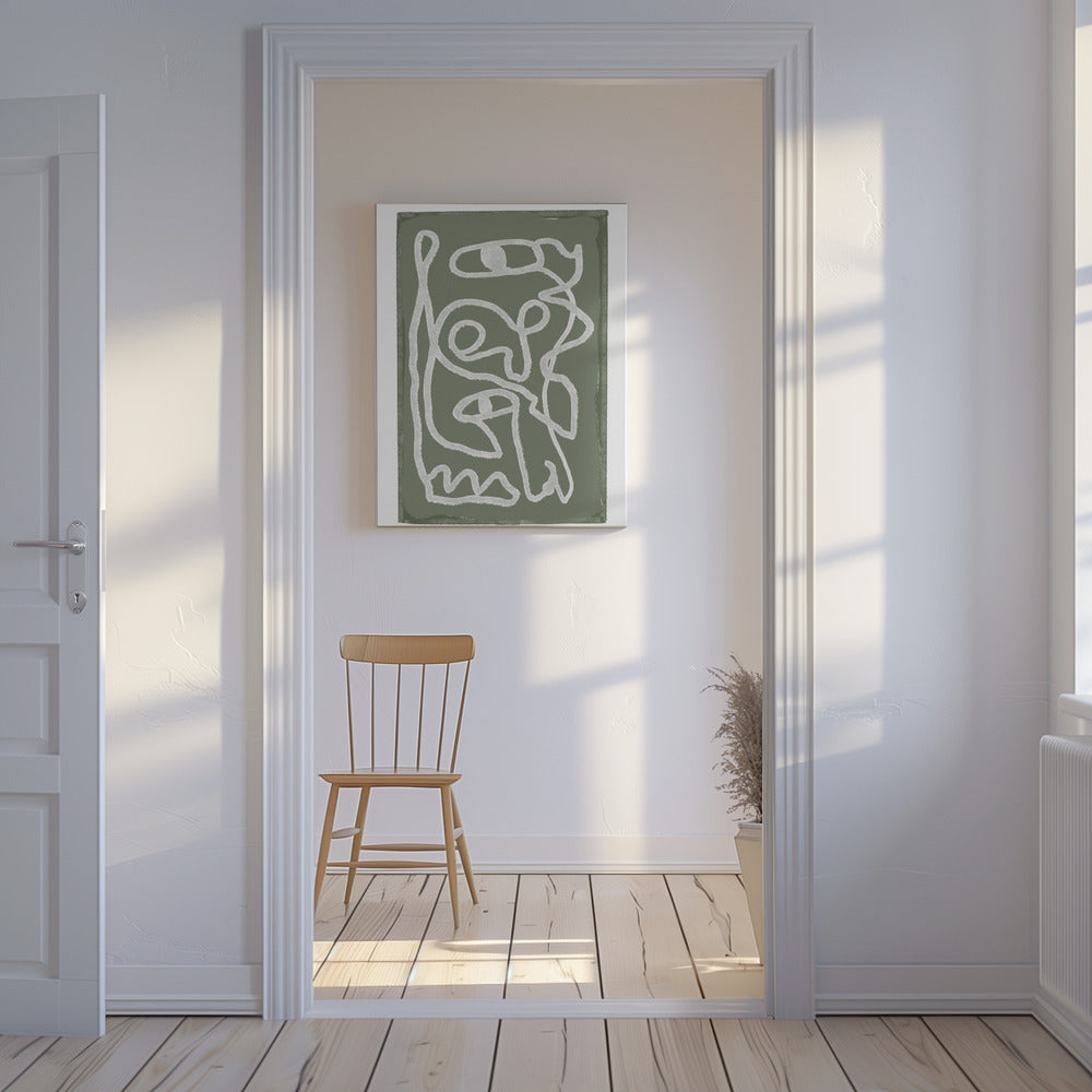 Green Abstract lines | Canvas