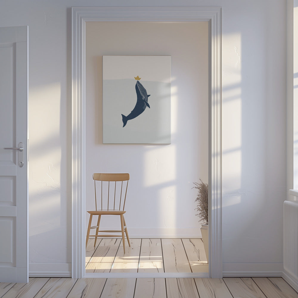 Blue Whale Sailing Boat | Canvas