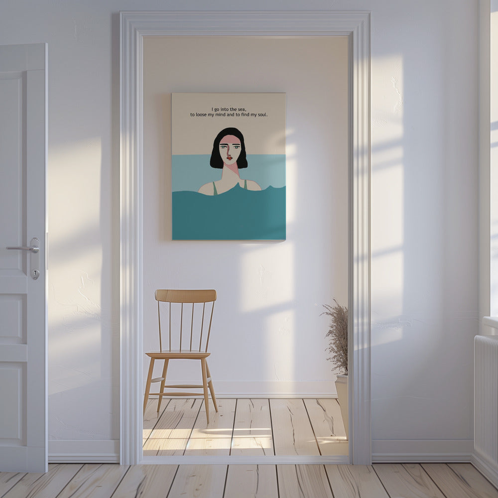 Ocean SWIMMER WITH TEXT | Canvas