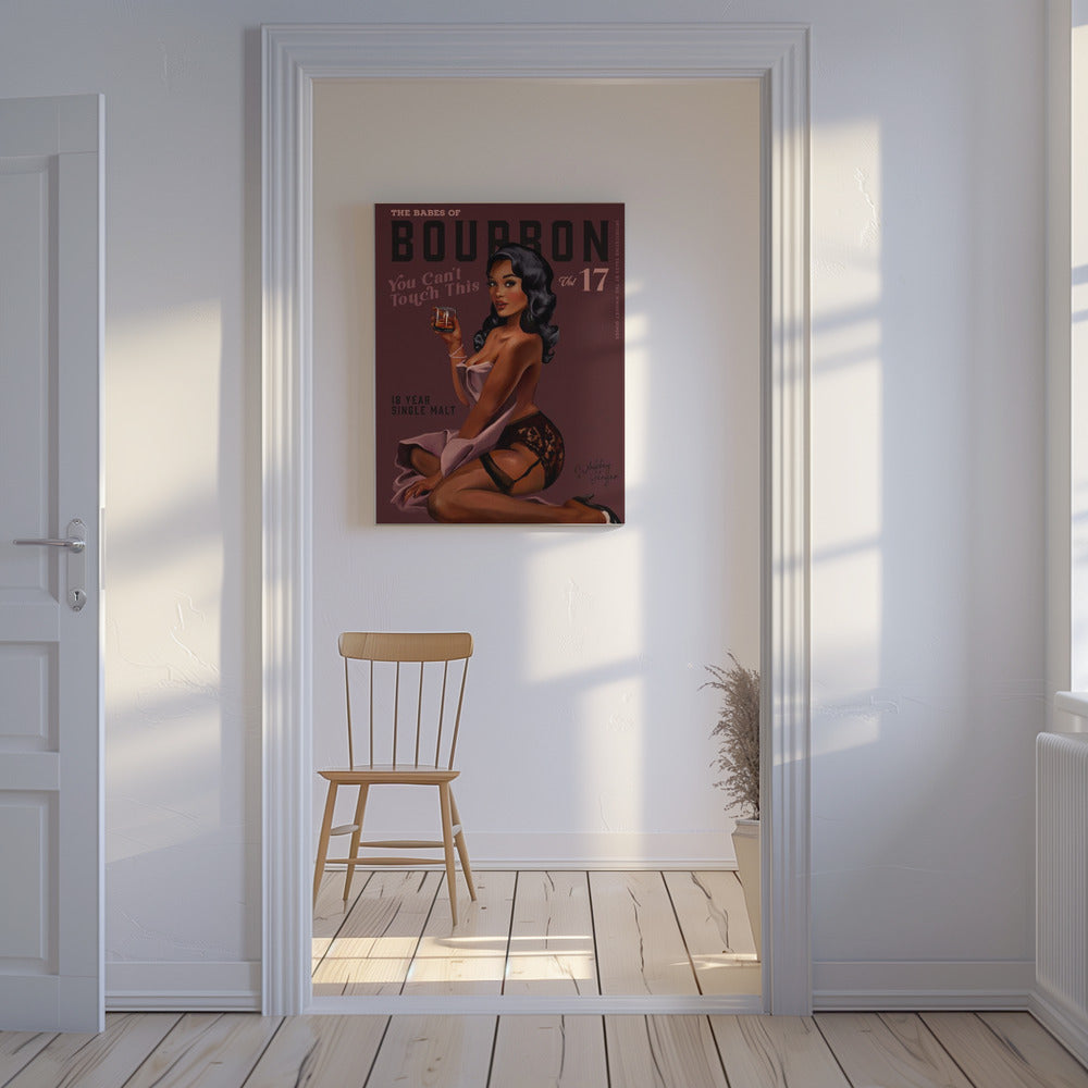 Babes of Bourbon Cant Touch This. Sexy Retro Pin Up Girl Whiskey Art | Canvas