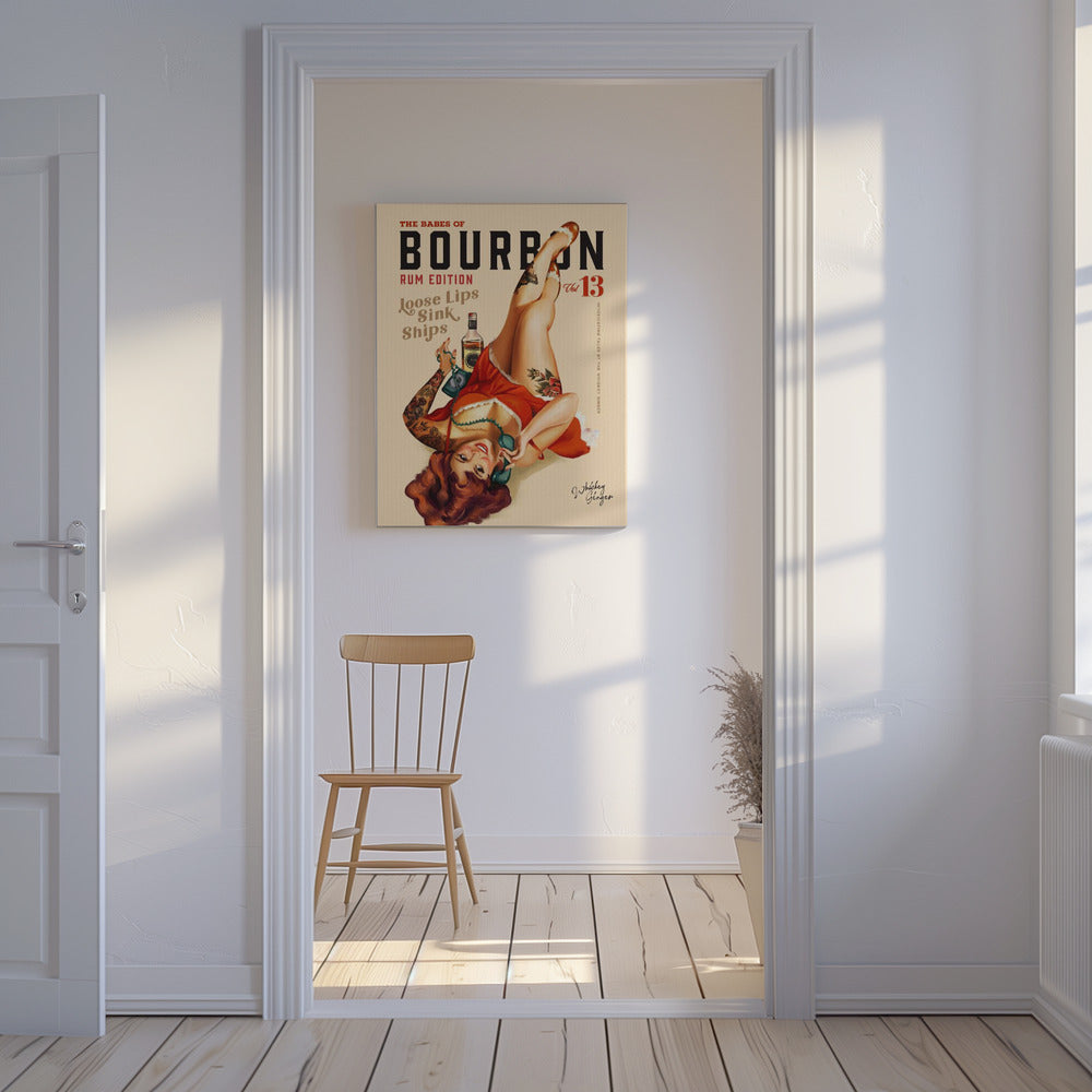 Babes of Bourbon Vol 13 Rum Drinking Pinup Girl Art | Canvas