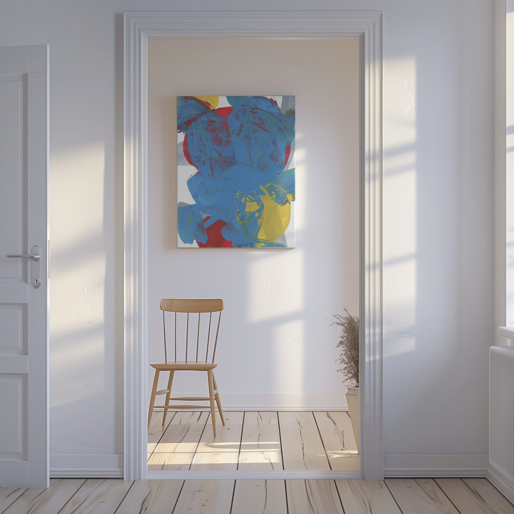 Abstract Blue Red Yellow Shapes 1 | Canvas