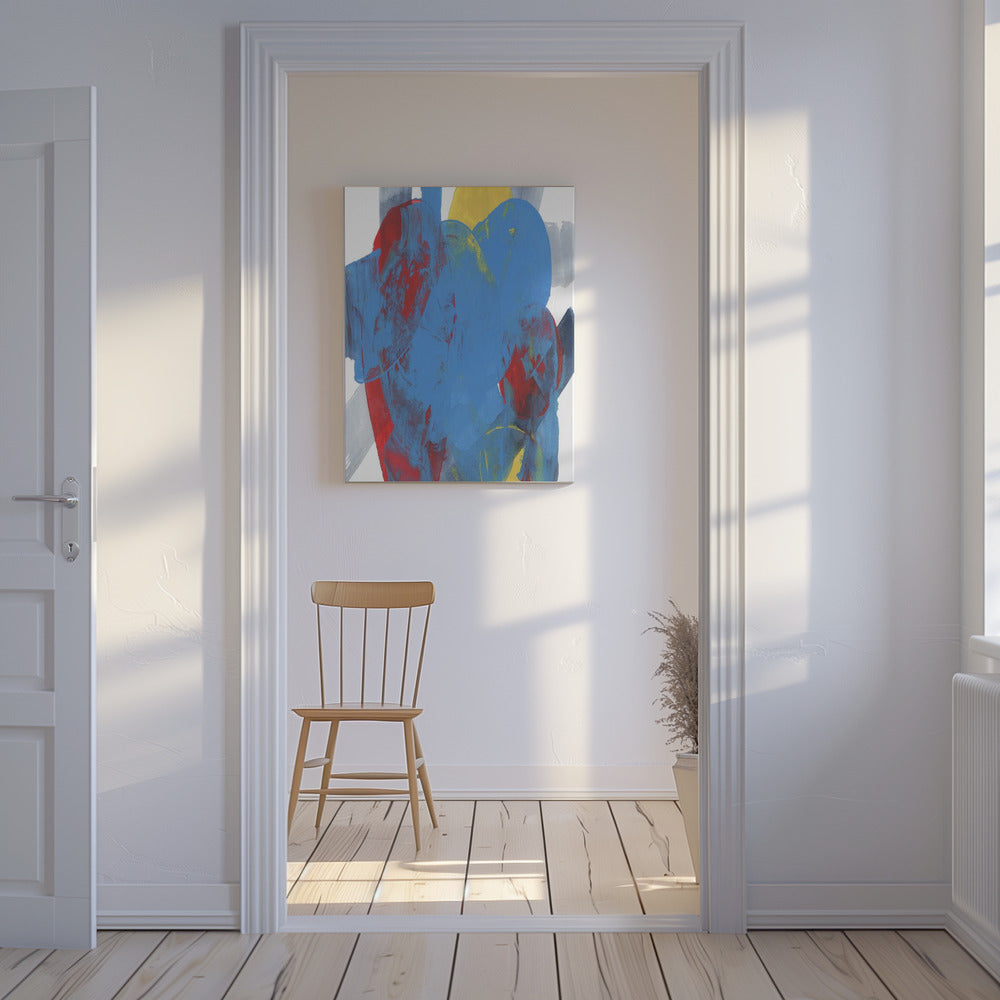 Abstract Blue Red Yellow Shapes 3 | Canvas