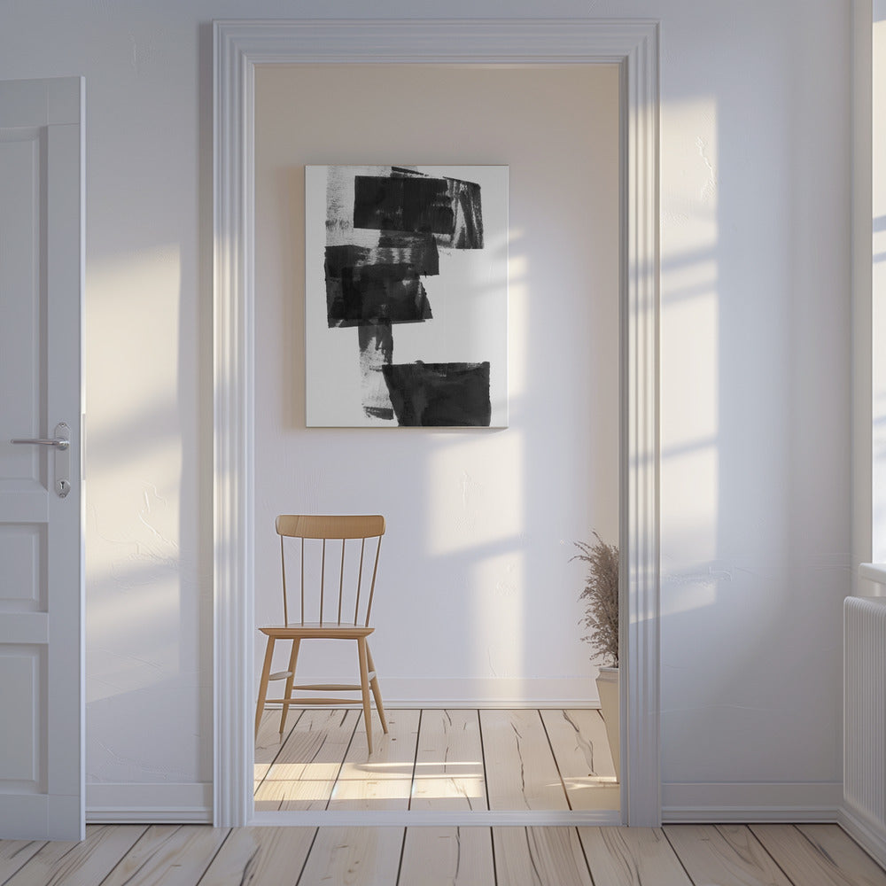 Black and White Abstract Composition No.1 | Canvas