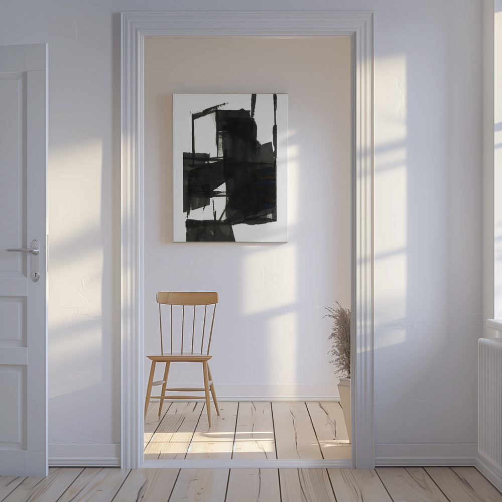 Black and White Abstract Composition No.4 | Canvas