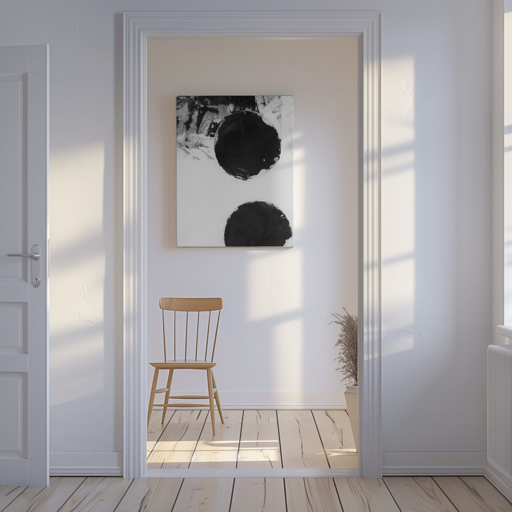 Black and White Abstract Dots 2 | Canvas