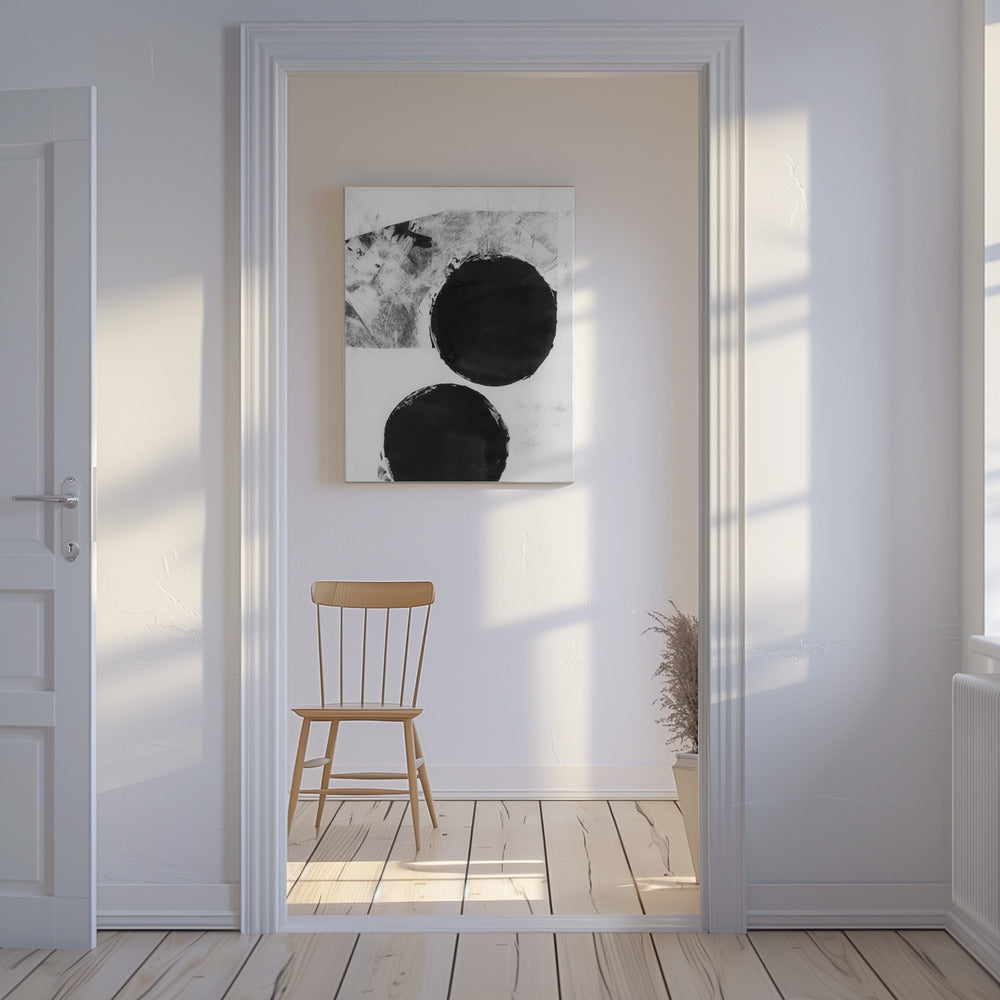 Black and White Abstract Dots 5 | Canvas