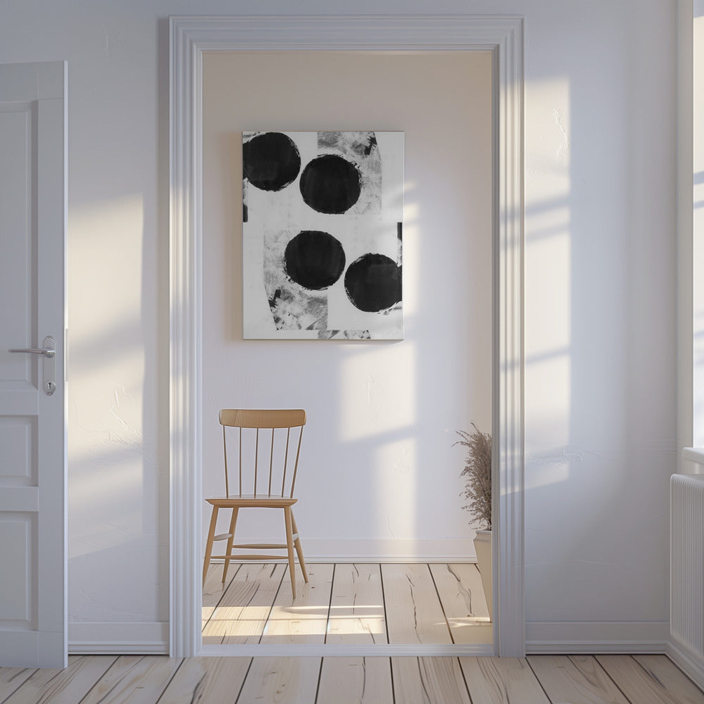 Black and White Abstract Dots 6 | Canvas