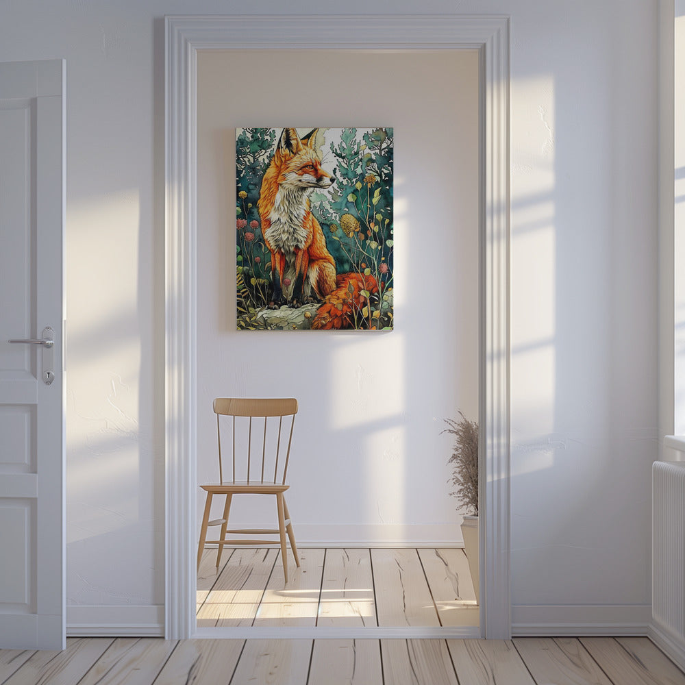 Animal watercolor art Fox 13 | Canvas
