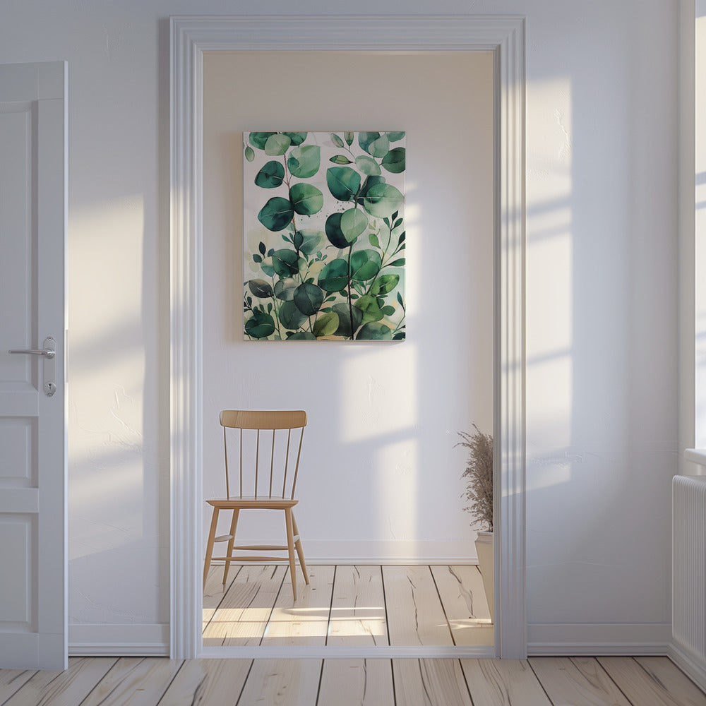 Nature Flowers and Leaves Watercolor Art (5) | Canvas
