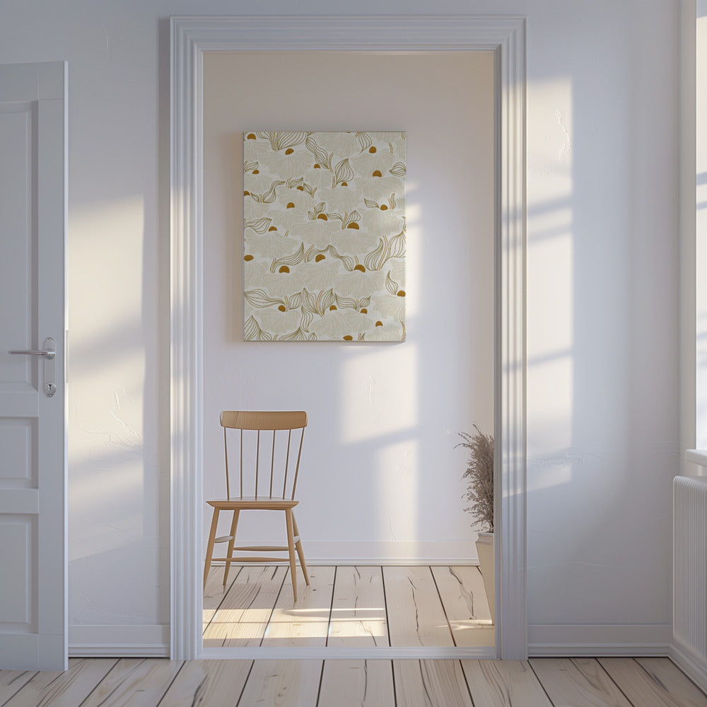 calming essentials Natural flow meadow ivory pattern | Canvas