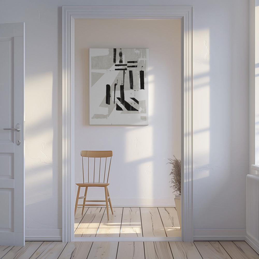 Grey & Black Art Print No 1 | Canvas