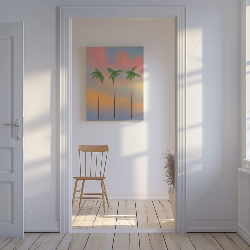 Three Tall Palm Trees | Canvas