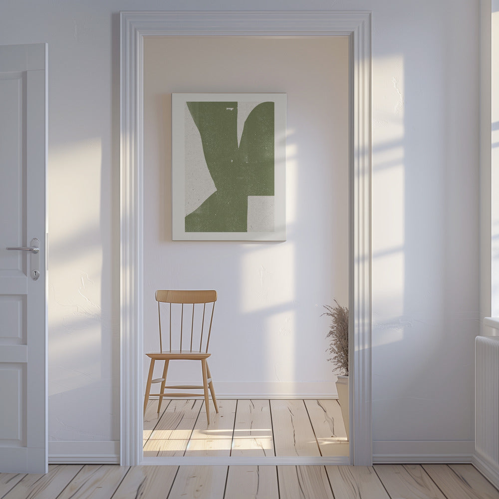 Green Abstract Form | Canvas