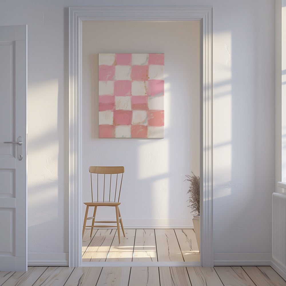 Pastel Checkered Bliss | Canvas