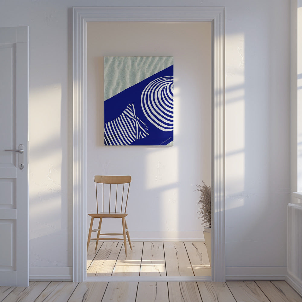 Beach Wall Art, Tanning By The Med Sea Art Print | Canvas