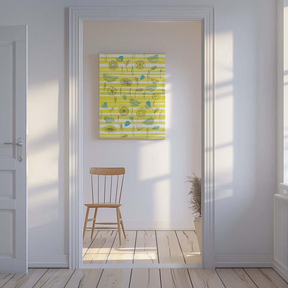 Stripes and Flowers | Canvas