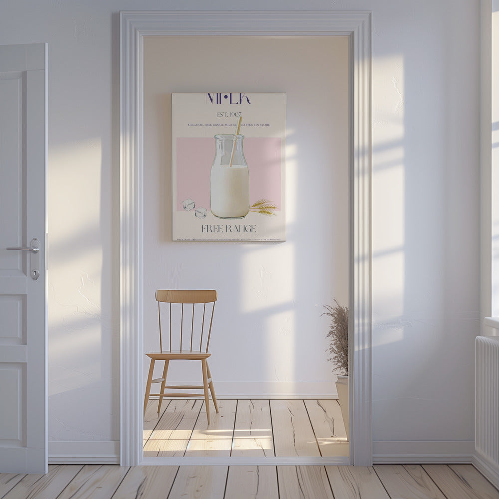 Organic Free Range Milk in a Clear Bottle with Straw | Canvas