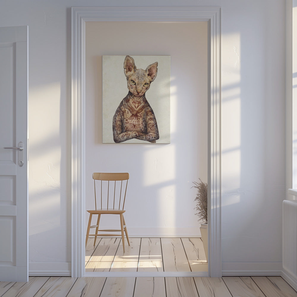 Stylish Tattoo Cat | Canvas