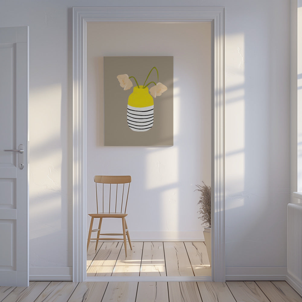 Striped Vase Blooms | Canvas