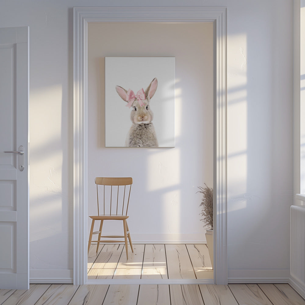 Bunny With a Bow | Canvas