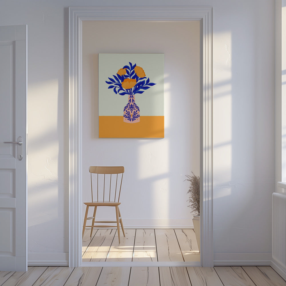 Orange Poppies In a Vase | Canvas