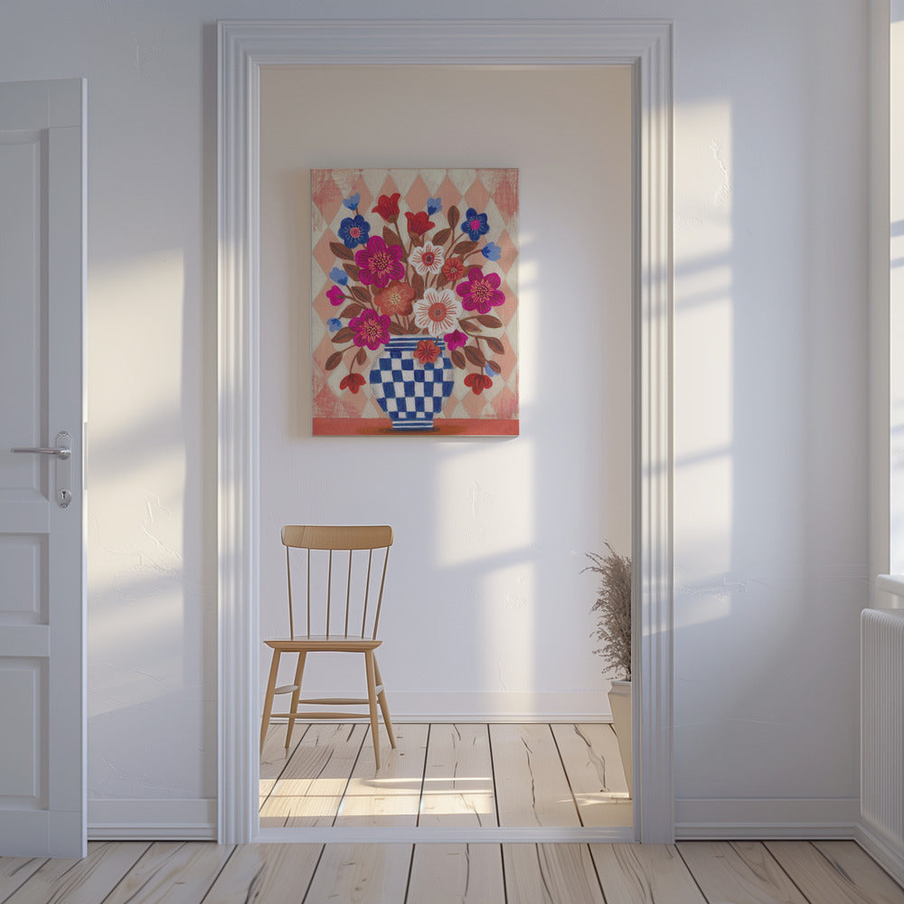 Vase Flowers Brights & Blues | Canvas
