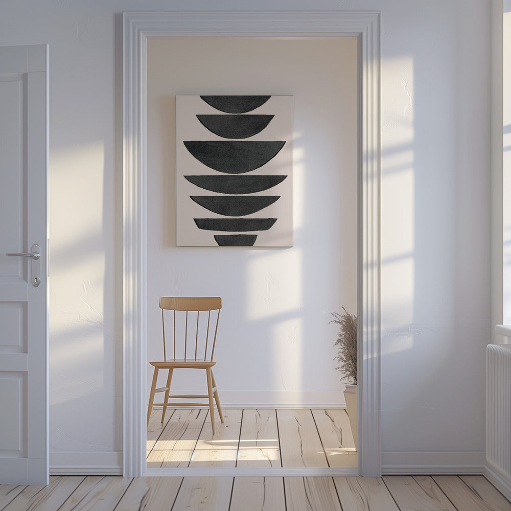 Stacked Black Semi Circles | Canvas