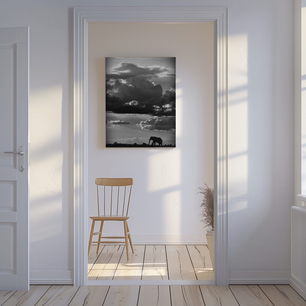 He walks under an African Sky | Canvas