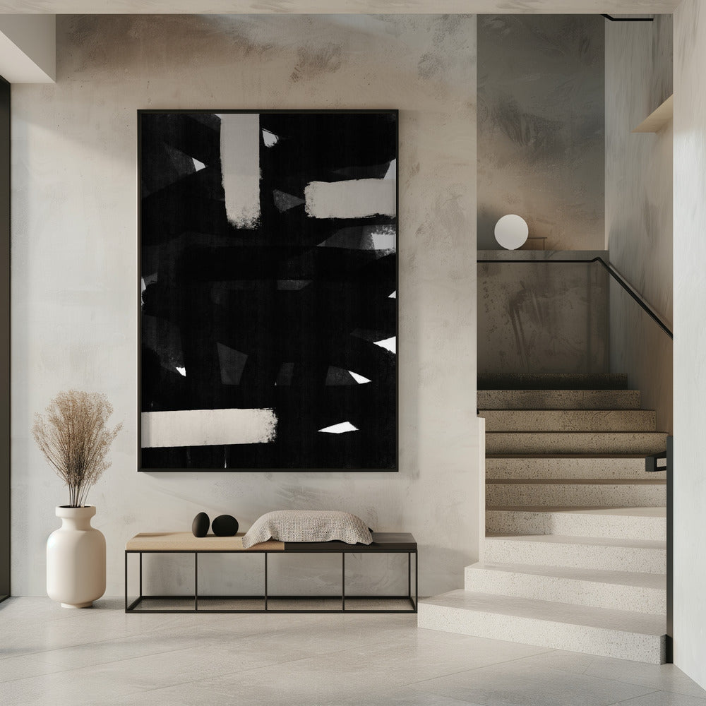 Monochrome Brushstrokes | Poster