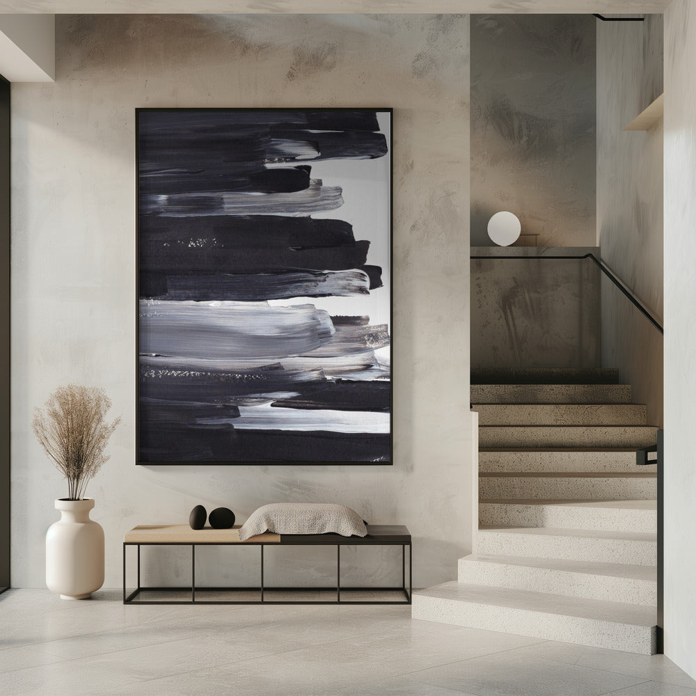 Monochrome Brushstrokes | Poster