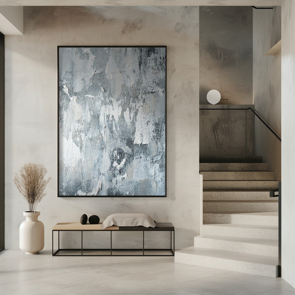 Textured Layers Of White And Gray | Poster