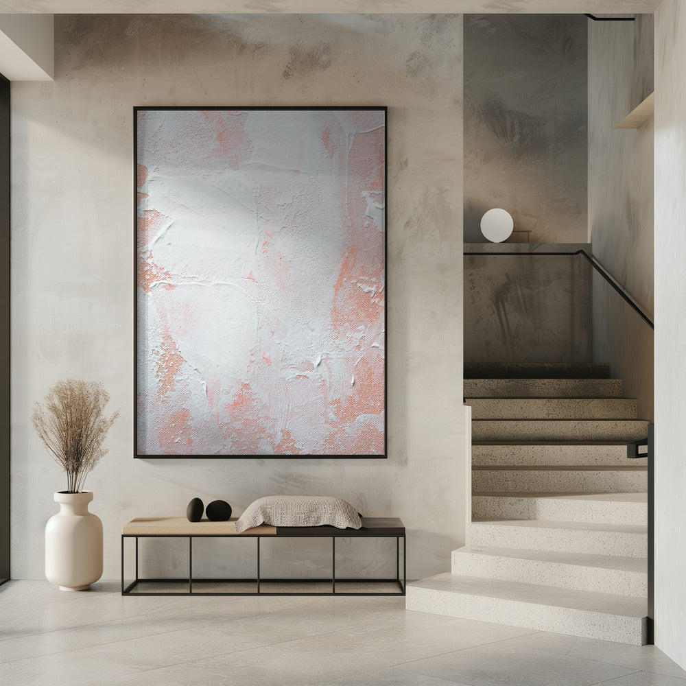 Minimalist Design With Peach And White Tones | Poster