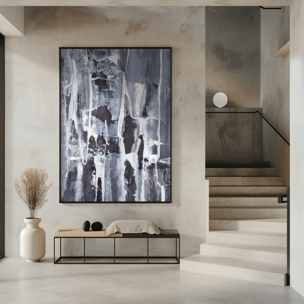 Textured Layers of Gray and White | Poster