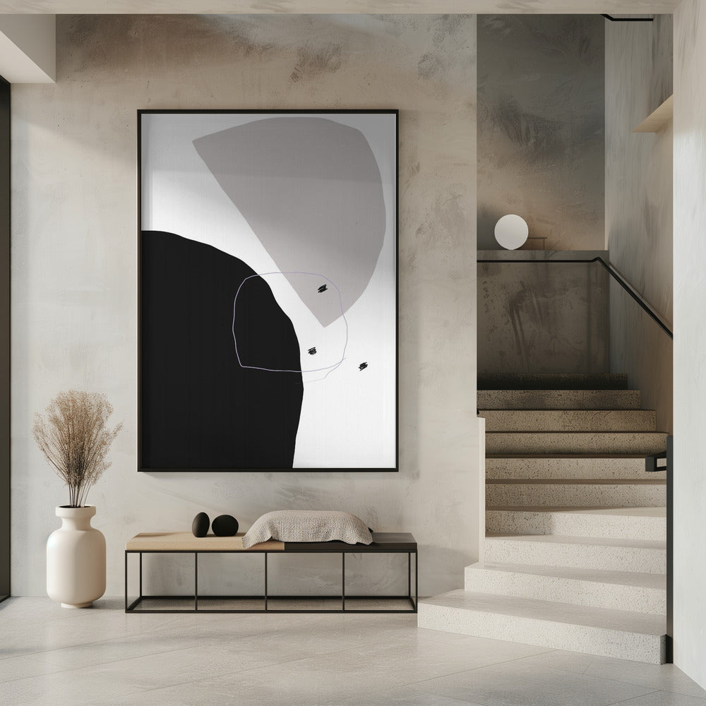 Bold Black and Gray Shapes | Poster