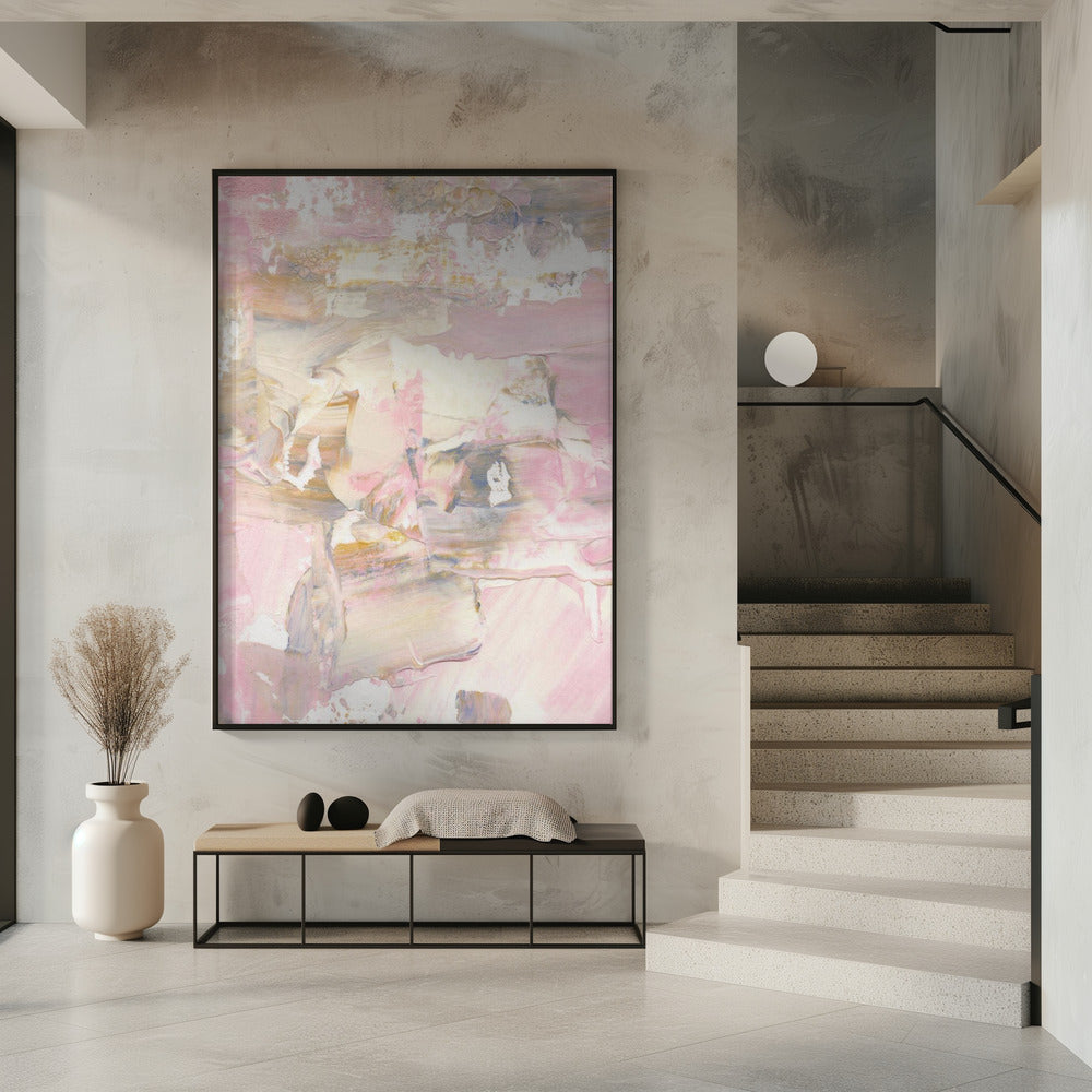 Soft Muted Pink Brushstrokes | Poster