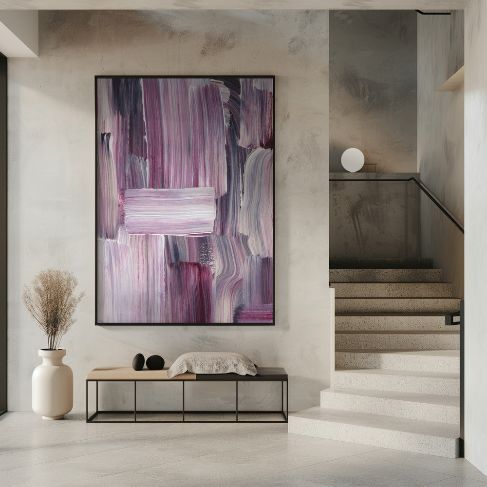 Bold Brushstrokes in Shades of Violet and Pink | Poster