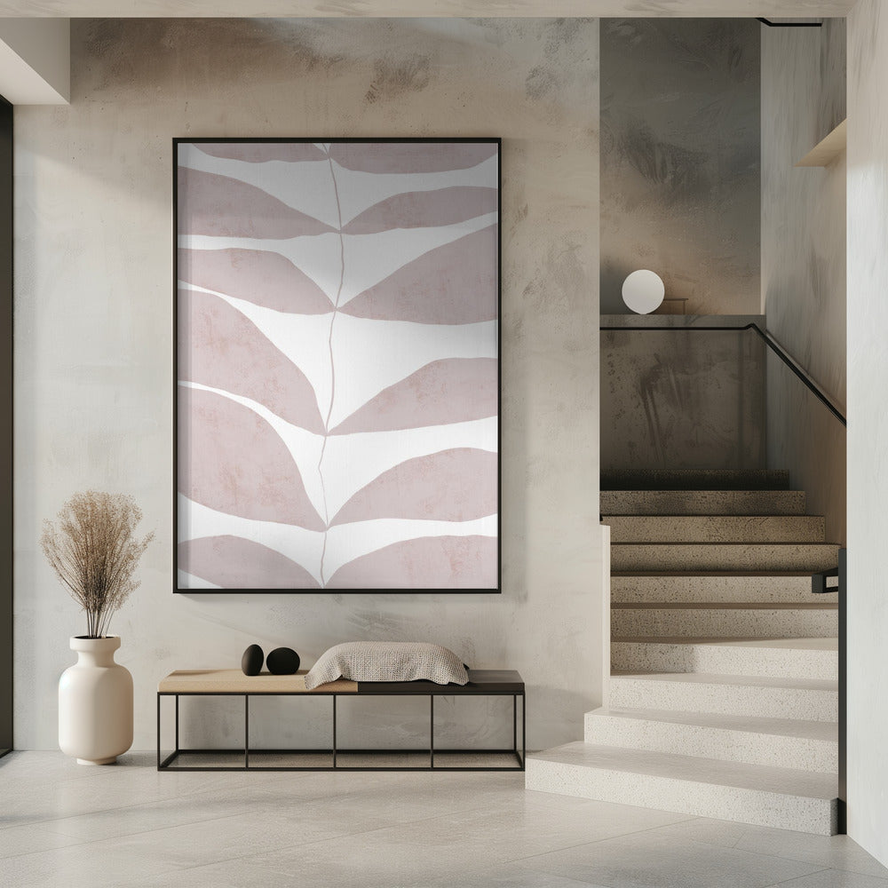 Leaf Patterns in Soft Beige Tones | Poster