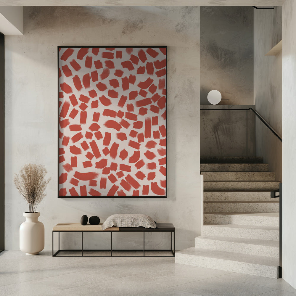 Red Brush Strokes | Poster