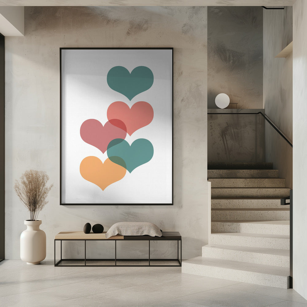 Mid century hearts | Poster