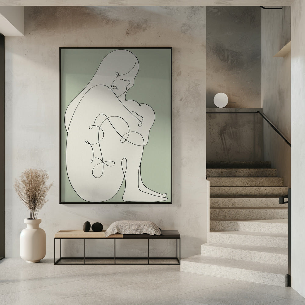 Sitting Woman Green | Poster