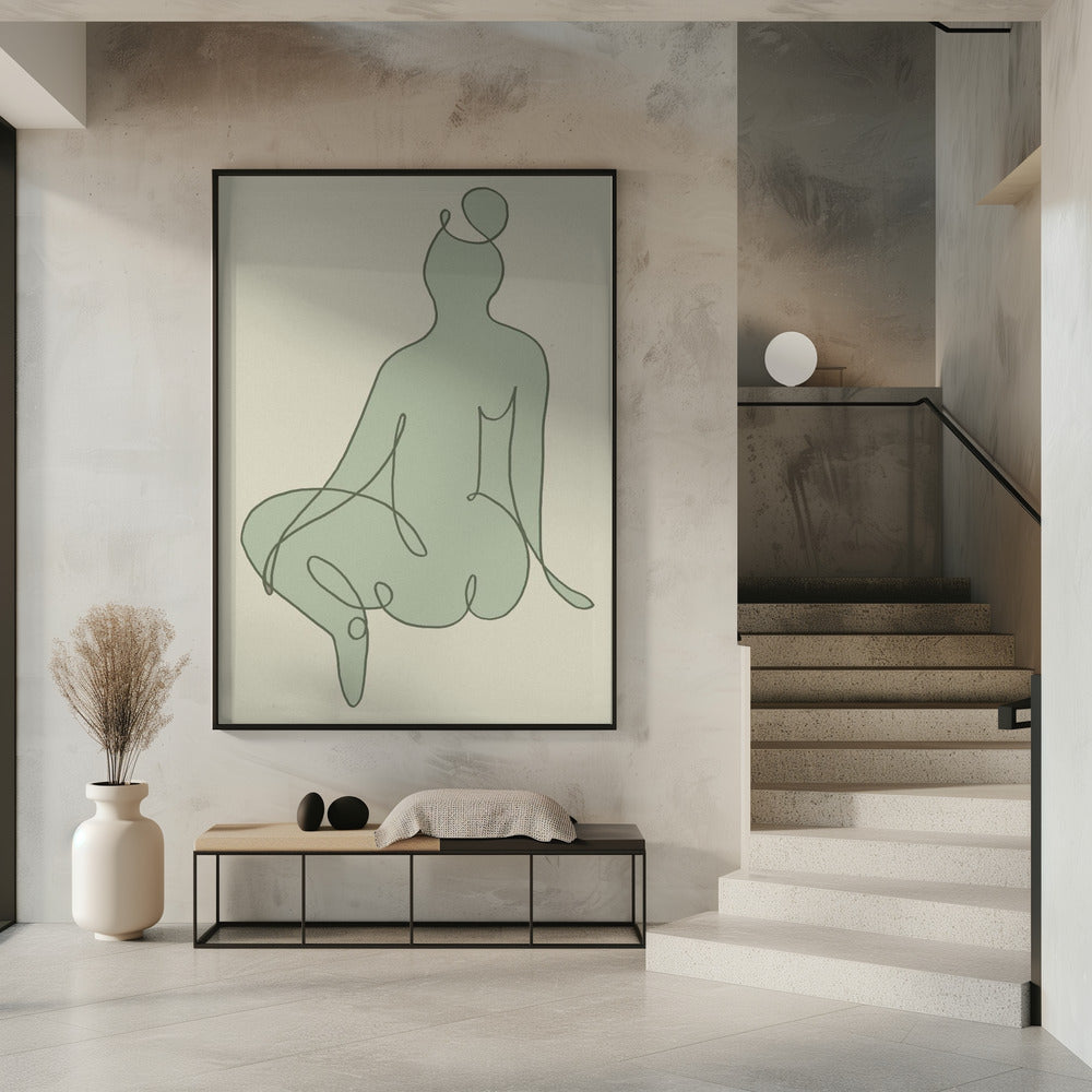 Sitting Down Green | Poster