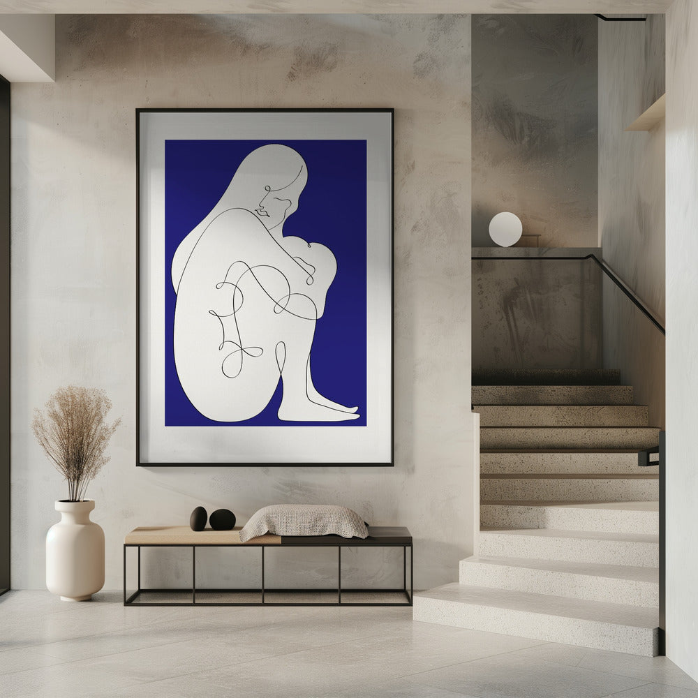 Sitting Woman Blue | Poster