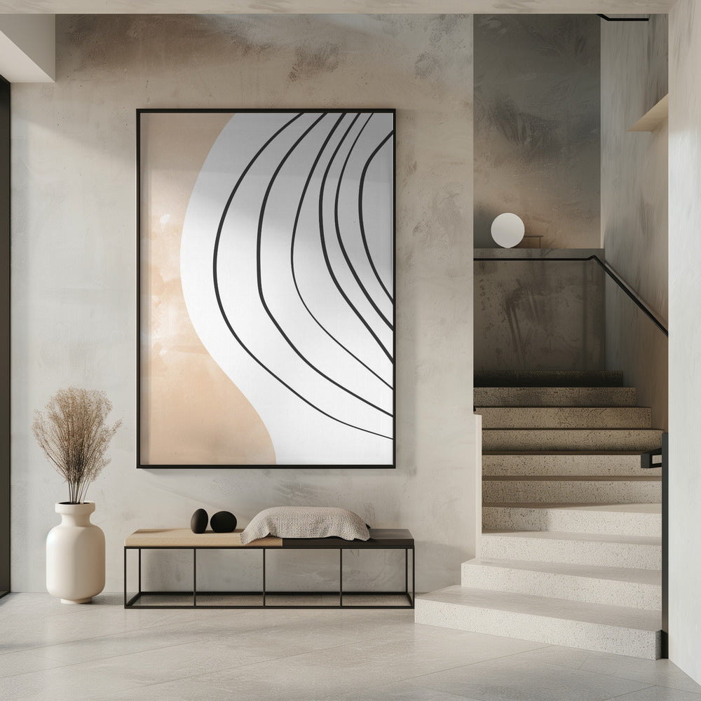 Beige Black Line Art | Poster