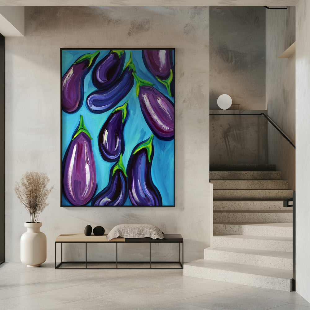 Aubergines Rain | Poster