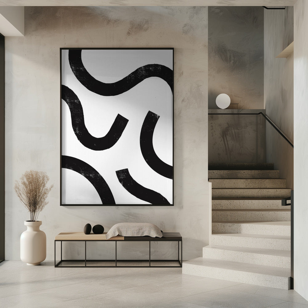 Curved Monochrome Paths | Poster