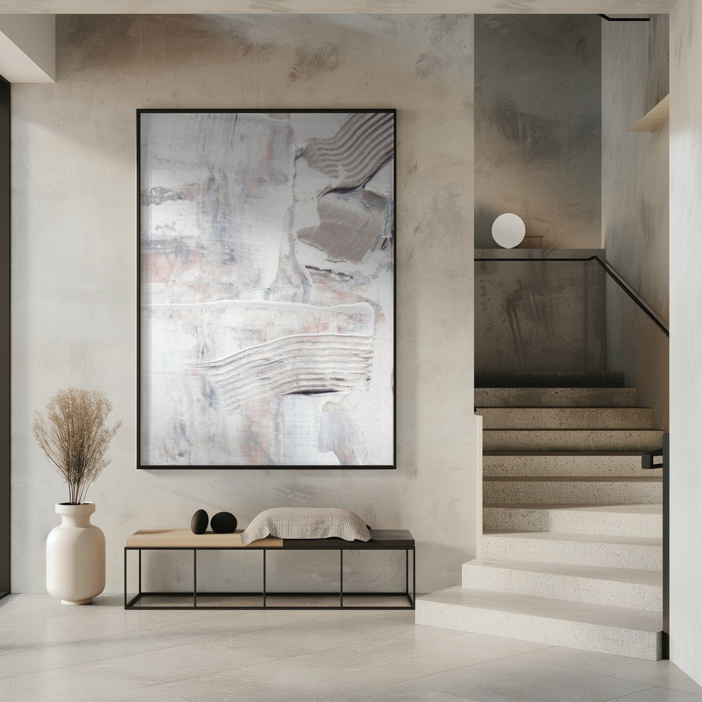 Textured Brushstrokes and Layered Neutral Tones | Poster